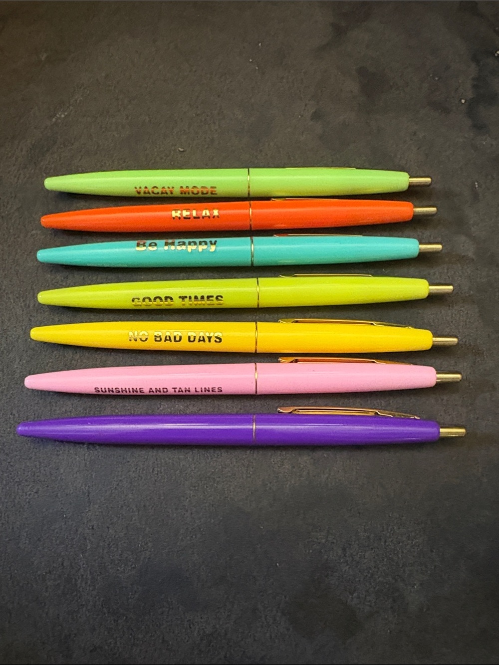 🔥5 FOR $25🔥 Taylor Elliott Designs Motivational Ballpoint Pens- 7 Vacation Theme